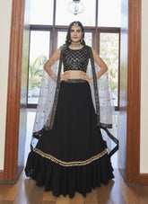 Sleek Looking Lehenga Choli in Black